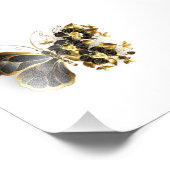 Goldener Schmetterling mit schwarzem Orchid Fotodruck (Ecke)