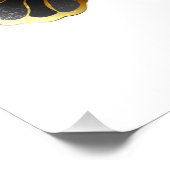 Goldener Schmetterling mit schwarzem Orchid Fotodruck (Ecke)