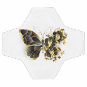 Goldener Schmetterling mit schwarzem Orchid Fußball (Flach)