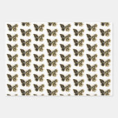 Goldener Schmetterling mit schwarzem Orchid Geschenkpapier Set (Vorderseite 3)