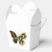Goldener Schmetterling mit schwarzem Orchid Geschenkschachtel (Geöffnet)