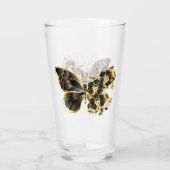 Goldener Schmetterling mit schwarzem Orchid Glas (Rückseite)