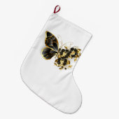 Goldener Schmetterling mit schwarzem Orchid Großer Weihnachtsstrumpf (Vorderansicht (hängend))