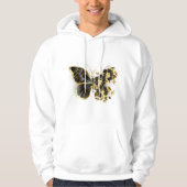 Goldener Schmetterling mit schwarzem Orchid Hoodie (Vorderseite)