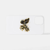 Goldener Schmetterling mit schwarzem Orchid iPhone Hülle (Rückseite (Horizontal))