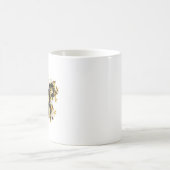 Goldener Schmetterling mit schwarzem Orchid Kaffeetasse (Mittel)