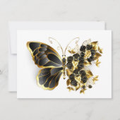 Goldener Schmetterling mit schwarzem Orchid Karte (Vorderseite)