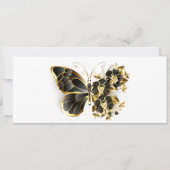 Goldener Schmetterling mit schwarzem Orchid Karte (Vorderseite)