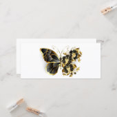 Goldener Schmetterling mit schwarzem Orchid Karte (Vorderseite/Rückseite Beispiel)