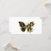 Goldener Schmetterling mit schwarzem Orchid Karte (Vorderseite/Rückseite Beispiel)