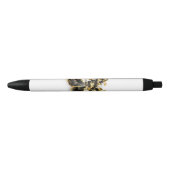 Goldener Schmetterling mit schwarzem Orchid Kugelschreiber (Vorderseite)