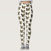 Goldener Schmetterling mit schwarzem Orchid Leggings (Vorderseite)