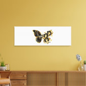 Goldener Schmetterling mit schwarzem Orchid Leinwanddruck (Insitu (Wohnzimmer))