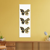 Goldener Schmetterling mit schwarzem Orchid Leinwanddruck (Insitu (Wohnzimmer))
