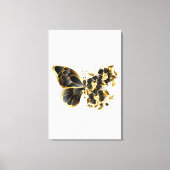 Goldener Schmetterling mit schwarzem Orchid Leinwanddruck (Vorderseite)