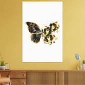 Goldener Schmetterling mit schwarzem Orchid Leinwanddruck (Insitu (Wohnzimmer))