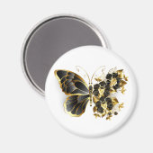 Goldener Schmetterling mit schwarzem Orchid Magnet (Vorderseite/Rückseite)