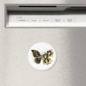 Goldener Schmetterling mit schwarzem Orchid Magnet (In Situ (Geschirrspüler))
