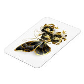 Goldener Schmetterling mit schwarzem Orchid Magnet (Linke Seite)