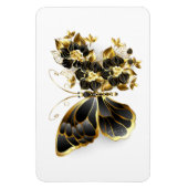 Goldener Schmetterling mit schwarzem Orchid Magnet (Vertikal)