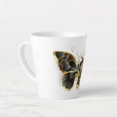 Goldener Schmetterling mit schwarzem Orchid Milchtasse (Linke Ecke)
