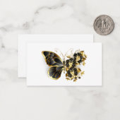 Goldener Schmetterling mit schwarzem Orchid Mitteilungskarte (Vorderseite/Rückseite Beispiel)