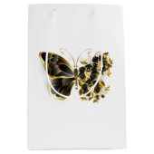 Goldener Schmetterling mit schwarzem Orchid Mittlere Geschenktüte (Vorderseite)