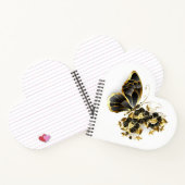 Goldener Schmetterling mit schwarzem Orchid Notizblock (Innenseite)