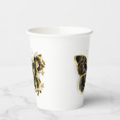 Goldener Schmetterling mit schwarzem Orchid Pappbecher (Links)