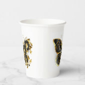 Goldener Schmetterling mit schwarzem Orchid Pappbecher (Rechts)