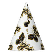 Goldener Schmetterling mit schwarzem Orchid Partyhütchen (Rückseite)