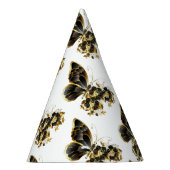Goldener Schmetterling mit schwarzem Orchid Partyhütchen (Rechts)