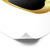 Goldener Schmetterling mit schwarzem Orchid Poster (Ecke)