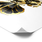 Goldener Schmetterling mit schwarzem Orchid Poster (Ecke)