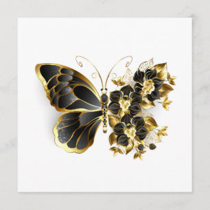 Goldener Schmetterling mit schwarzem Orchid Programm