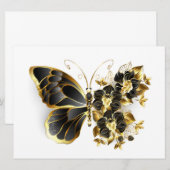 Goldener Schmetterling mit schwarzem Orchid Programm (Vorne/Hinten)