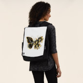 Goldener Schmetterling mit schwarzem Orchid Rucksack (Ausgewaschen)