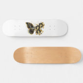 Goldener Schmetterling mit schwarzem Orchid Skateboard (Horizontal)