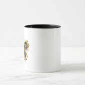Goldener Schmetterling mit schwarzem Orchid Tasse (Zentrum)