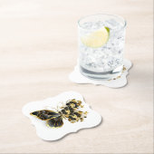 Goldener Schmetterling mit schwarzem Orchid Untersetzer (Vor Ort)