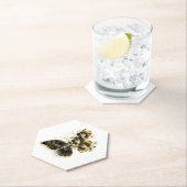 Goldener Schmetterling mit schwarzem Orchid Untersetzer (Vor Ort)