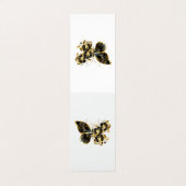 Goldener Schmetterling mit schwarzem Orchid Visitenkarten (Außenseite Aufgefaltet)