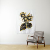 Goldener Schmetterling mit schwarzem Orchid Wandteppich (Beispiel)