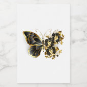 Goldener Schmetterling mit schwarzem Orchid Weinetikett (Einzelnes Label)