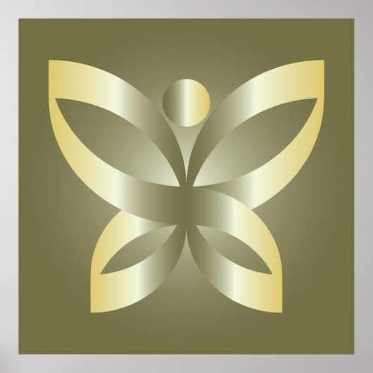Goldener Schmetterling Poster (Vorne)