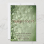 Goldener Schmetterling Quinceañera-Glitzer Einladung (Rückseite)