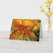 Goldener Schmetterling und Lilie - Karte (Gelbe Blume)