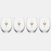 Goldener Schmetterling. Weinglas Ohne Stiel (Vorderseite)