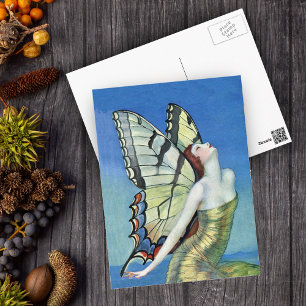 Goldener Schmetterlingsfee Postkarte