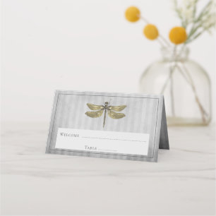 Goldener Schmuck-Dragonfly-Empfang Platzkarte